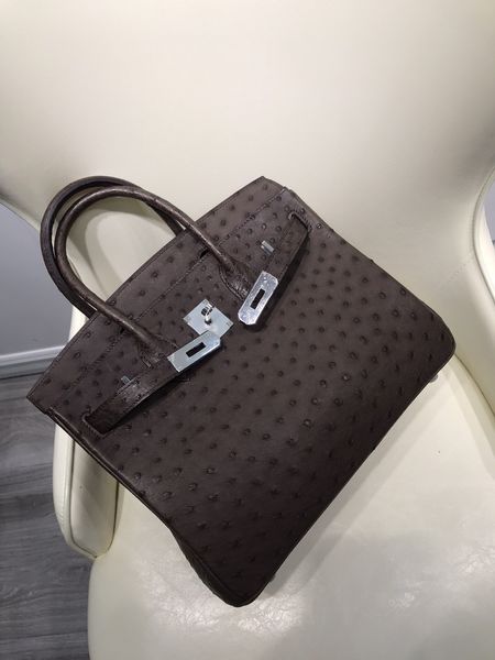 25 cm de marque de marque Ostirch sac à main