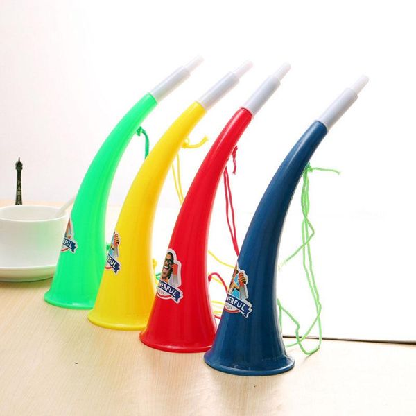 25 cm Cheer Horn Footh Footh Horns Cheering Hornos de plástico Trompeta de plástico Fiesta de ruido Suministros Free Envío ZA5601