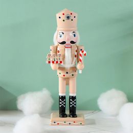 25cm natal nutcracker fantoche de madeira artesanal nutcracker soldado gingerbread homem boneca ornamento presente natal decoração para casa 240105