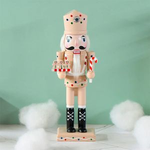 25CM Kerst Notenkraker Marionet Houten Handgemaakte Notenkraker Soldaat Gingerbread Man Pop Ornament Kerstcadeau Woondecoratie 240105