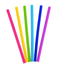 Paille colorée en Silicone de 25cm, pailles droites et courbées de qualité alimentaire, pour jus de fruits, lait, thé, tuyau de boisson, accessoire de fête pour Bar TH1333