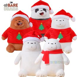 25cm bonito urso de natal brinquedos de pelúcia bebê crianças adorável dos desenhos animados animal recheado bonecas decorações do feriado presente 240106