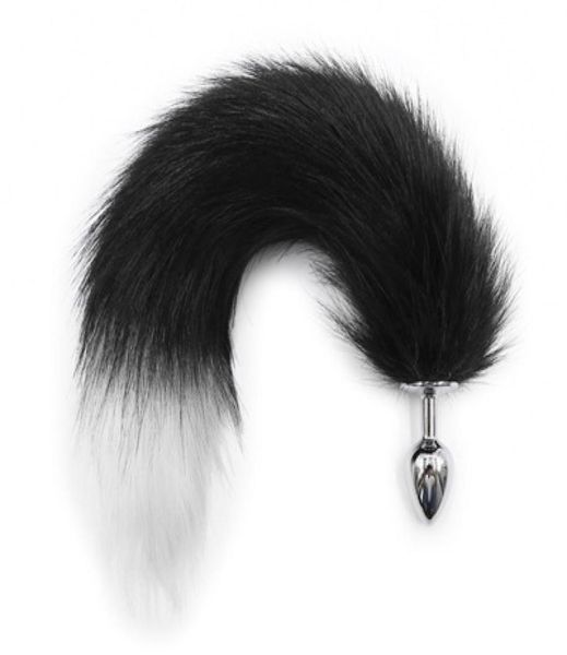 25 cm de diamètre de diamètre Cosplay Fox Tail SexspielZEug Anal plug Toy 41cm Longueur Black Blanc Femme Chien Cat Tail Dildo3146385