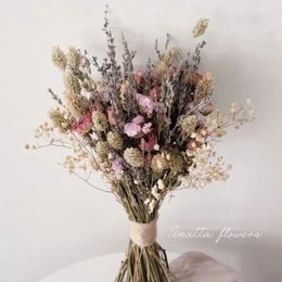 25 cm séché naturel lavande fleur petits Bouquets romantique sec demoiselle d'honneur Table de mariage décoration de la maison Po accessoires bricolage 240223