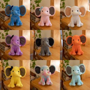 25CM Éléphant En Peluche Jouets Pour Apaiser Bébé Poupée Jouet Confort Doux Sommeil Animal Jouet Oreiller Enfants Cadeau D'anniversaire Poupée 17 Couleurs