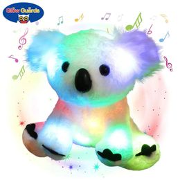 25cm Koala Doll Koala Lightup Led Led Led Soft Animals Plush Toy con luces nocturnas Regalos de cumpleaños para niñas 240416