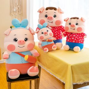 25 cm haute qualité dessin animé créatif cochon avec robe en peluche peluche Animal doux poupée oreiller pour enfant cadeau chambre décor présent