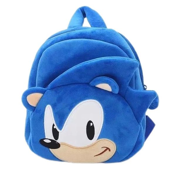 25cm Venta caliente Sonic The Hedgehog Mochila Juego de anime Kindergarten Bag Soft Plush Plush Moned Purse Kids School Bag Toys