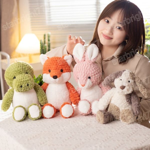 25 cm Kawaii 4 Styles Animaux En Peluche Jouets Belle Dinosaure Renard Lapin Chien En Peluche Poupées Doux Bébé Filles Apaiser Jouet En Peluche