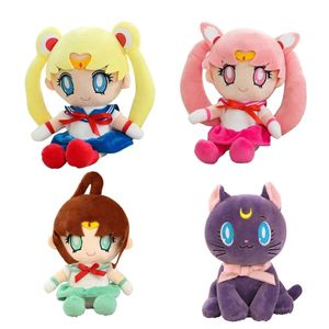 25cm Kawaii Sailor Moon juguetes de peluche Tsukino Usagi Tuxedo Mask Cute Girly Heart Anime acción peluche muñeca juguetes para niños
