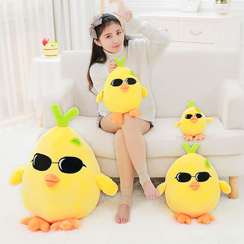 25cm Little Yellow Chicken Plush Toy Stuffed Standing Chicken Doll Cute Chick Sofa Cushion Plushie Pillow for Kids Birthday Gift