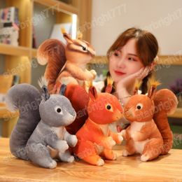 25 cm encantadora simulación creativa ardilla naranja muñecos de peluche animales de peluche suaves para niños regalo de cumpleaños