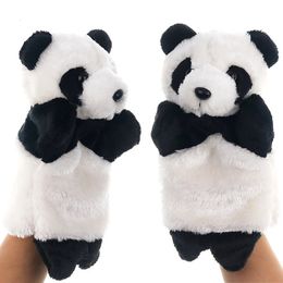 25cm panda en peluche de marionnette animal animal remplissant des gants doux caricatures joues de rôle de lit en chambre