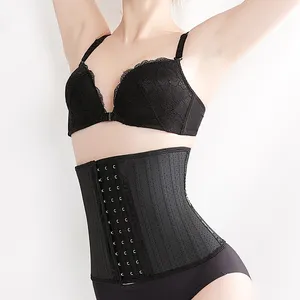 Entraîneur de taille en Latex pour femmes, court et respirant de 25cm, modelant le corps, Corset désossé en acier, Cincher, sangle de modélisation mince, 9005