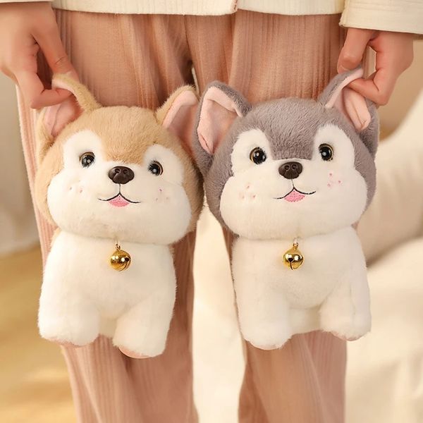 25 cm Simulación Perro de peluche Husky Juguete Super Kawaii Likelife Anime Gris Perro Muñeca Peluche Cachorro Mascotas Juguetes para niños Regalo LA397