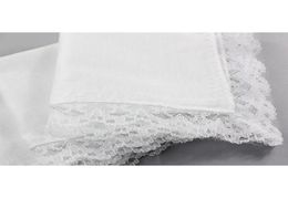 25cm en dentelle blanche Mandkerchief 100 coton serviette femme de mariage cadeau de fête de fête de navire bricolage jllkrf sinaba6198227