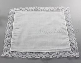 25cm en dentelle blanche Mandkerchief 100 coton serviette femme de mariage Gift Party Decoration Tissue DIY DIY PLAIR Vierge Mandkerchief1617441