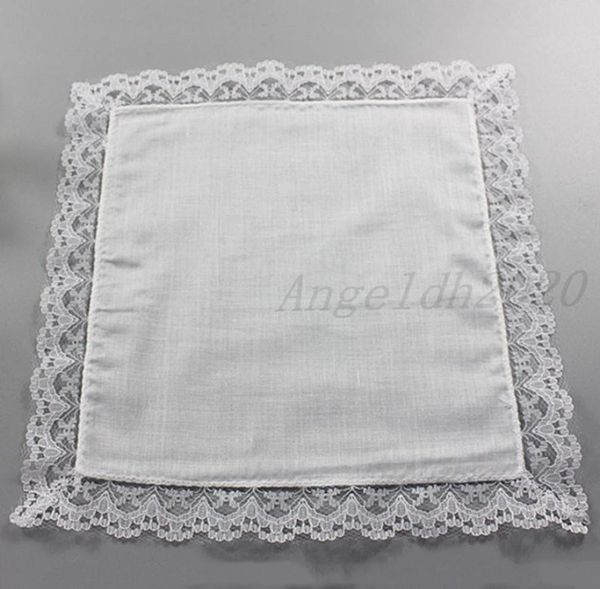 25cm en dentelle blanche Mandkerchief 100 coton serviette femme de mariage cadeau de mariage décoration de serviette bricolage diy