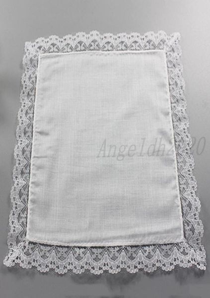 25cm en dentelle blanche Mandkerchief 100 coton serviette femme de mariage Gift Party Decoration Tissure DIY DIY PLAIR Vierge Mandkerchief7542327