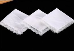25cm en dentelle blanche mince mouchoir serviette en coton femme de mariage cadeau de fête de fête de fête de tissu bricolage blanc pain fwb6778 1466 t25452849