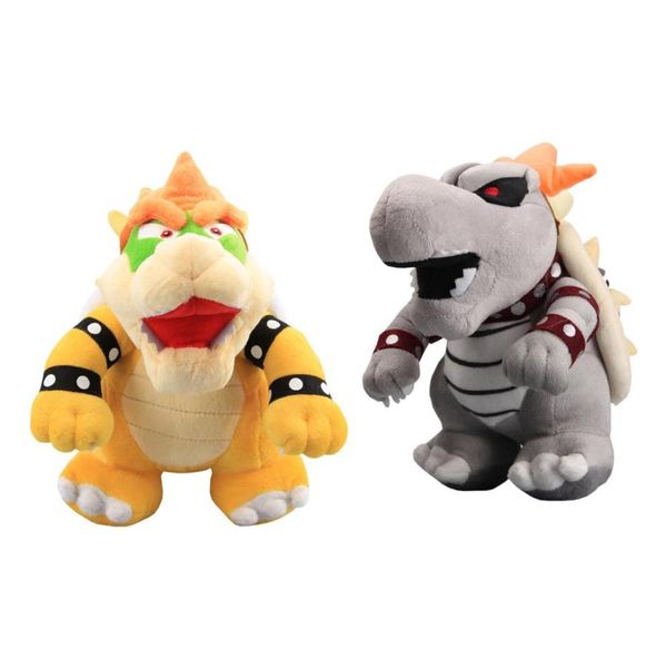 25 cm Yellow and Grey Bowser Koopa Poll Poll Animaux en peluche Jouet pour enfants Cadeaux de Noël1948210