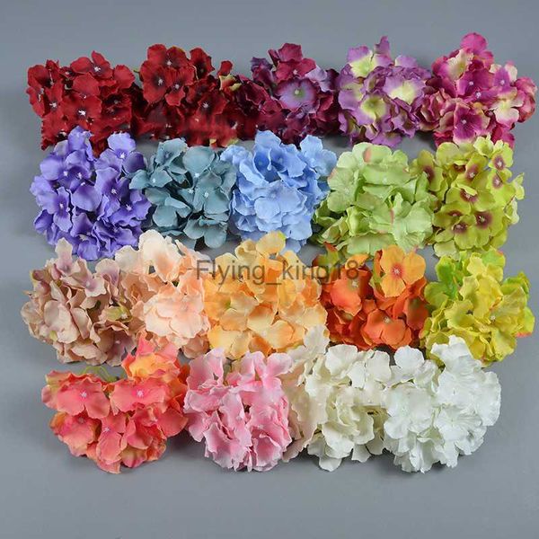 25 colores 18 cm cabezas de flores de hortensia de seda artificial para bricolaje boda pared arco ramo corona guirnalda proveedor de hogar decoración HKD230829