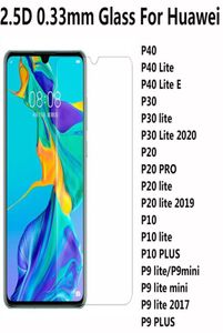 25d 03 mm gehard glazen schermbeschermer voor Huawei P40 Lite E P30 Lite 2020 P20 Pro ITE 2019 P10 P9 Lite Mini Plus6167343