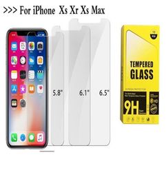 Protecteur d'écran en verre trempé 25D 9H pour iPhone14 13 12 XS Max XR X 8 8 Plus pour samsung s10 s11 s10plus Film 033mm papier Pack7222168