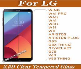 Protecteur d'écran de téléphone en verre trempé transparent 25D, pour LG WING W41 PRO W31 W11 Aristo 5 Plus G8S G8X G9 Velvet Q70 V60 V50 50 pièces eac6400333