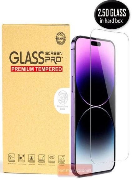 Protecteur d'écran de téléphone en verre trempé transparent 25D, pour iPhone 14 13 12 11 pro max XR XS X XS Samsung A02 A02S A32 A52 A72 A92 4g 5g 9808364
