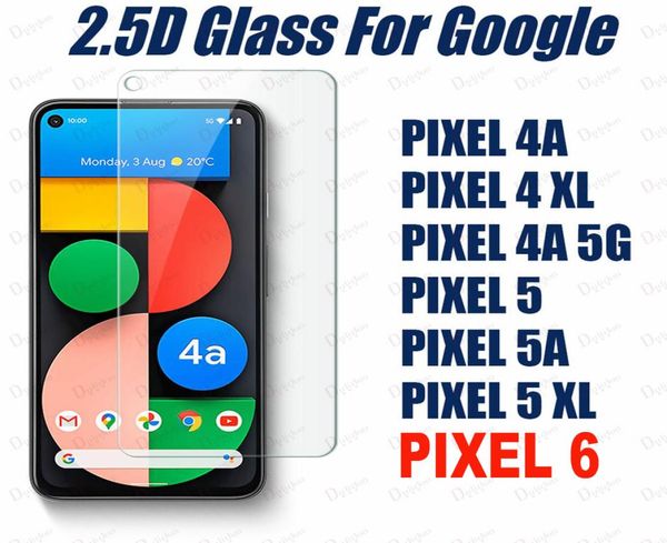 Protecteur d'écran de téléphone en verre tempéré 25d pour Google Pixel 6 5 pixel5 4a 4 pixel3a xl 3v pixel4 pixel3 50pcs Chaque pack accepte mix2390342