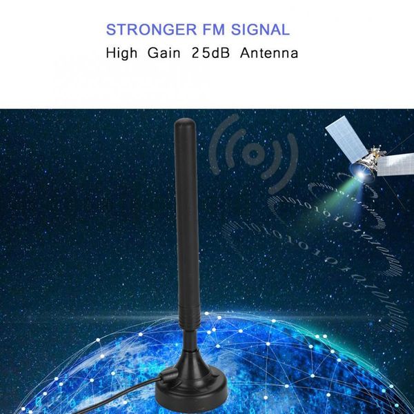 Amplificador de Radio FM de alta ganancia de 25dB antenas señal estéreo electrónico mayor sensibilidad USB Radios Booster Antena aérea