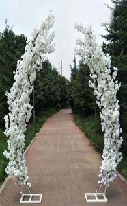 25M artificielle cerisier fleur arc porte route plomb lune arc fleur cerisier arches étagère carré décor pour fête mariage toile de fond 8865810