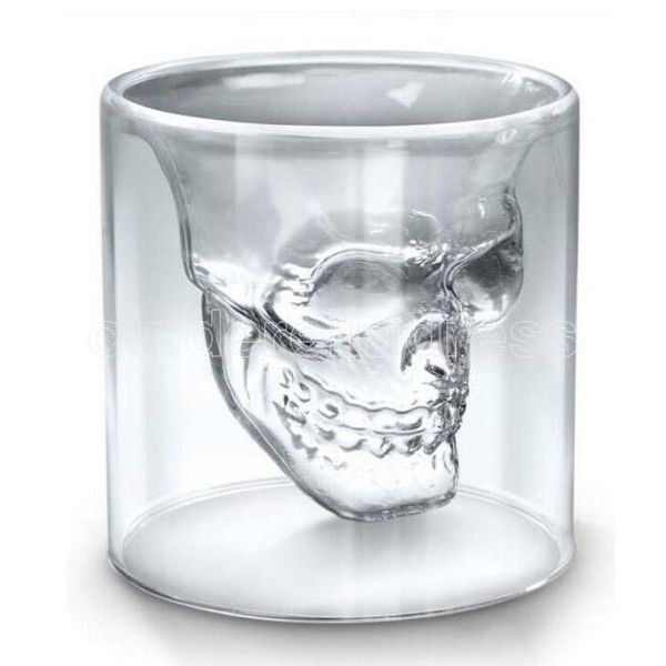 Verre à vin en forme de crâne, 25ML, 75ML, 150ML, 250ML, verre à liqueur, bière, whisky, décoration d'halloween, fête créative, verres transparents, verres à boire