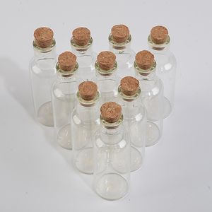 25 ml Clear Transparent Glass Wishing Flessen met Cork Drift-fles voor kerstcadeau potten 50 stks / partij