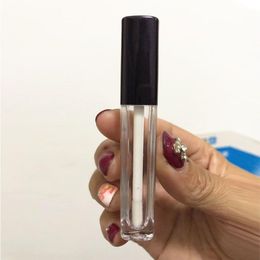 25 ml vide carré brillant à lèvres tube en plastique transparent rouge à lèvres baume à lèvres bouteille conteneur avec couvercle noir pour pinceau à lèvres pour voyage et usage domestique Krtqj