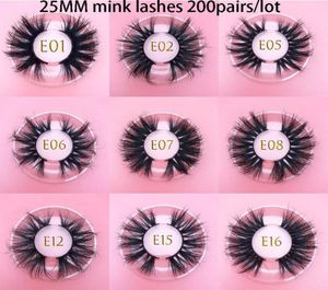 25 mm 3D Mink Lashs Whole 200PAIRSLOT THIC Strip 3D Mink Ellashes Custom Packaging Label Makeup Dramatic Long Mink Lashes4199148
