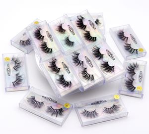 25mm 3D Natuurlijke Valse Wimpers Wispy Faux Mink Eyelash Pluizig Lange Gewispen Lash Full Strips Fake Eye Washes Extension Makeup Tool