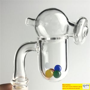 25 mm 3 mm dikke afgeschuinde kwarts banger koolhydraten met 10 mm 14 mm ronde bodem raketkop kleurrijke TERP Pearl Glass Ball Caps Nail