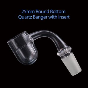 25mm 3mm Thick Smoking Accessories XL Quartz Banger Round Bottom Flat Top Roket Head Nail with insert Domeless Nails for Water Pipes