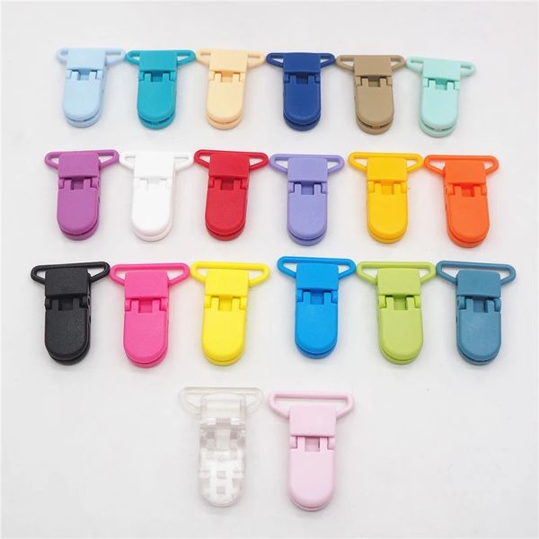 25mm bébé en plastique sucette Clip support sucette Mam infantile factice Clips Multi couleurs porte-jarretelles pour jouets de dentition