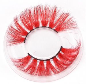 25mm Coloré 5D Mink Faux cils 17style épais Cils de luxe Coloré Coloré Cosplay Imitaté Mink mince Cils 50Sets