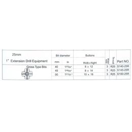 Équipement de forage d'extension de 25 mm de haute qualité