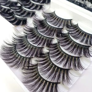 25 mm nerts nep wimpers 5 paren faux nertsen met retailbox natuurlijke lange dikke handgemaakte haarverlenging volledige strip schoonheid voor make -up