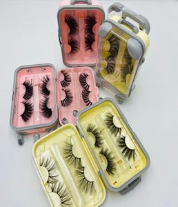 25 mm Faux cils dans Innovate Packaging Box Buggage Suitcase Frincs Cils Emballage Emballage Fluffy and Curly Whole3802828