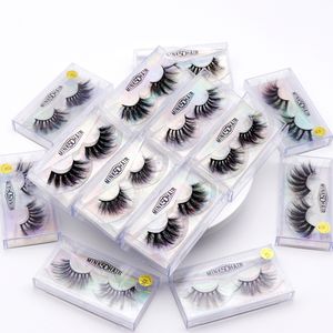 25 mm Fuax Mink Lashes 5d Natural Look Fals Cils cils dramatiques longs wispies Fluffy Full Full Strips Fake Eye Lash Extension Tool Tool