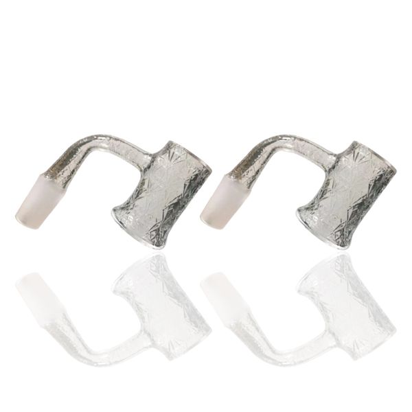 25mm Entièrement Soudé Sablé Quartz Banger Nail avec Big Bottom Bangers Sans Soudure Gravé Traitement Sablé Pour Bangs Hookahs Bubbler Dab Rigs