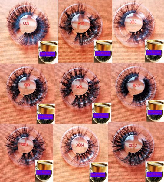 Coiffe de cils de 25 mm 3D Falais de coiffures de vision épaisse extra divine extra longues 27 mm Cils de maquillage de maquillage