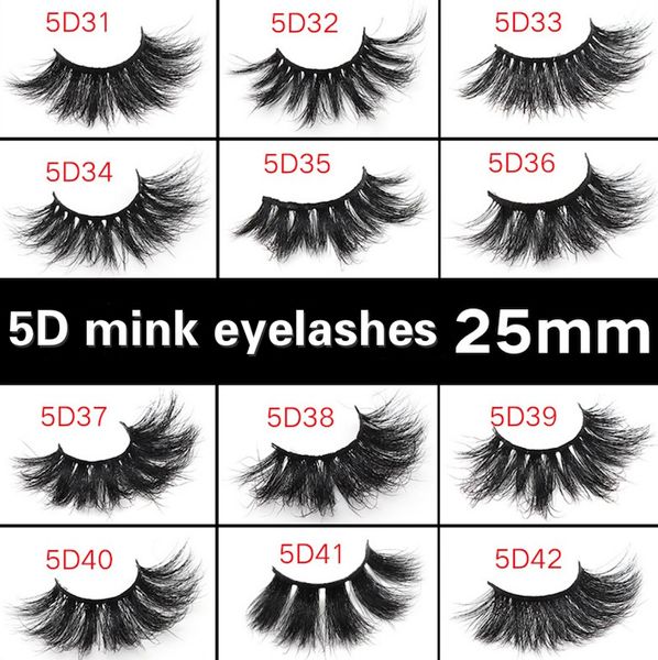 25 mm de long des cils de vison 3d 4d 6d 5d gros cils de vison faux cils 10 ensembles