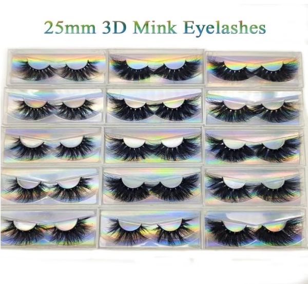 Cils de vison 25mm cils de vison en vrac cils 3D 6D Extension de cils longs bouclés faux cils maquillage entier 7474595